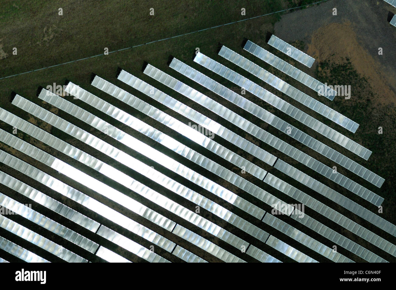 Luftaufnahme des Solar-Photovoltaik-Parks, St. Nikolaus Leidigen, Saarland Deutschland Stockfoto