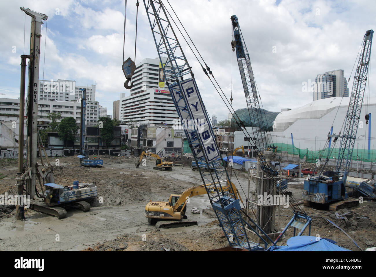 Baustelle in der Nähe von Siam Square in Bangkok Stockfoto