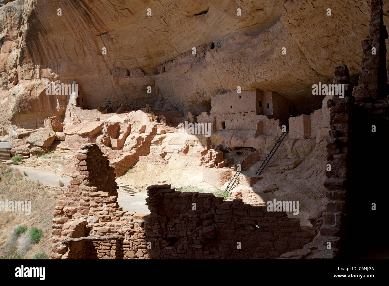 Die lange Haus Cliff Behausung im Mesa Verde National Park Stockfoto