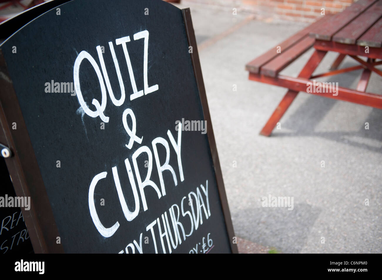 Quiz und Curry Nacht Stockfoto