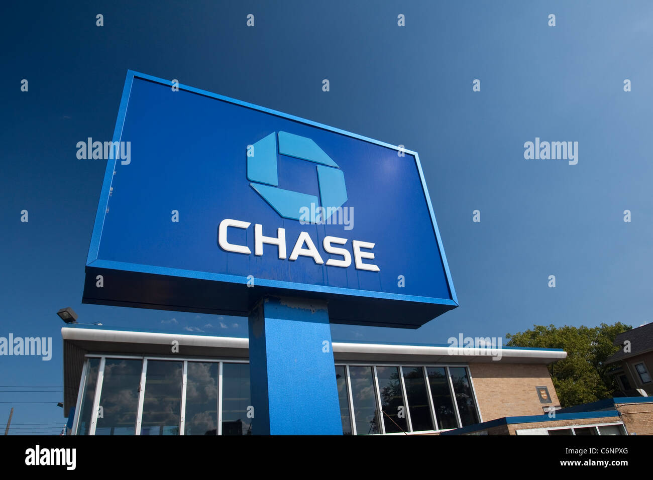 Eine Chase Bank-Filiale ist in New York City, New York Sonntag, 31. Juli 2011 abgebildet. Stockfoto