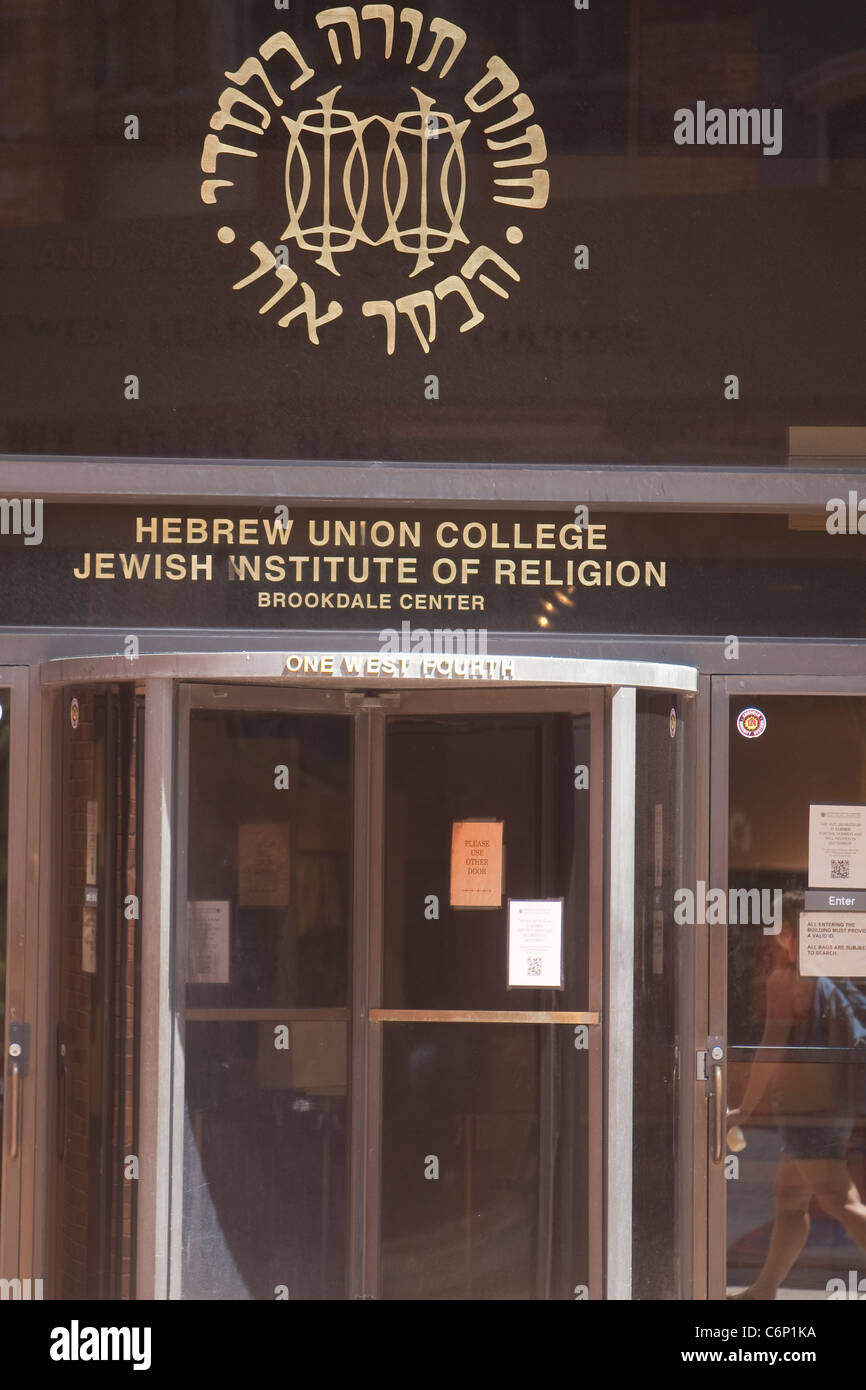 Hebrew union College jüdischen Institure der Religion in der New Yorker Stadtteil Manhattan, NY, Donnerstag, 4. August 2011. Stockfoto