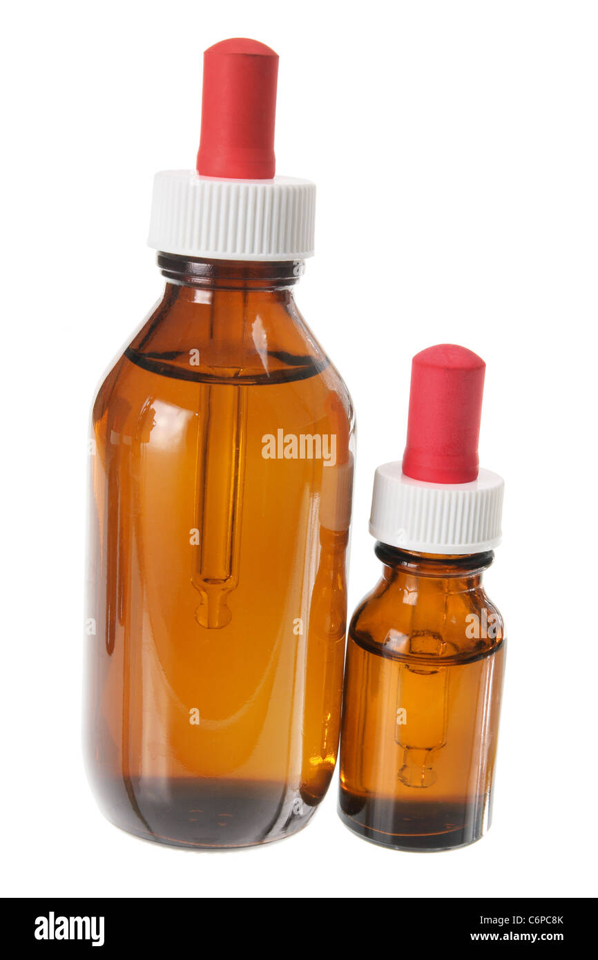 Flaschen Massageöl Stockfoto