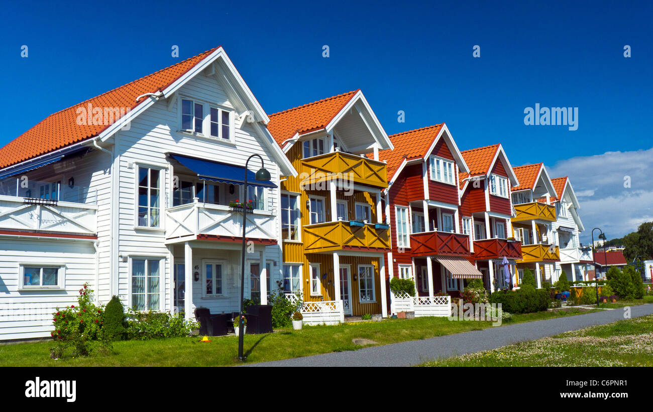 Bunte Wohnungsbau in Horten, Norwegen Stockfoto
