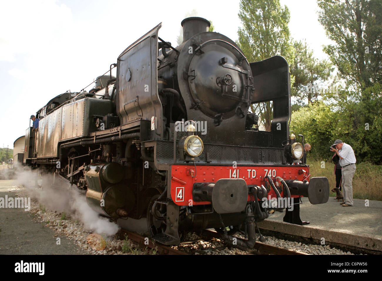 SNCF-Dampflok, Paimpol, Côtes-d ' Armor 141.TD.740 erbaute Limouge Trieux Steam Railway Stockfoto