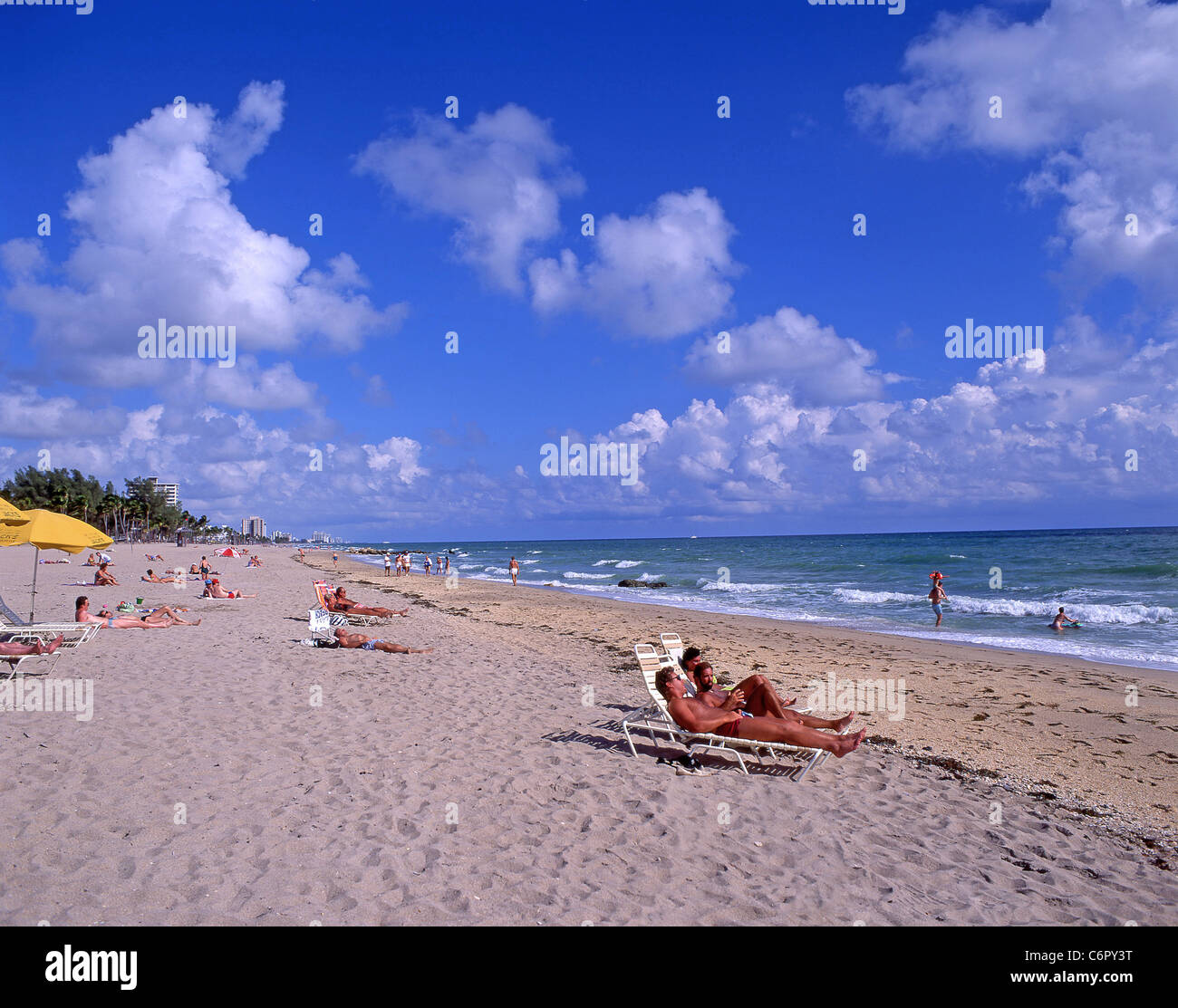 Strandblick, Fort Lauderdale, Florida, Vereinigte Staaten von Amerika Stockfoto
