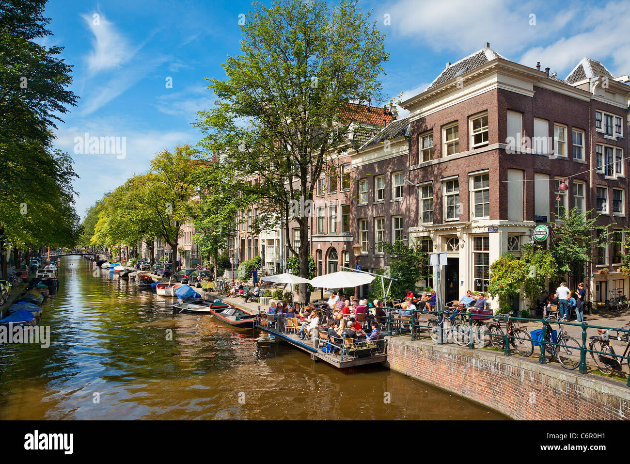 Niederlande, Amsterdam, Kanal Stockfoto