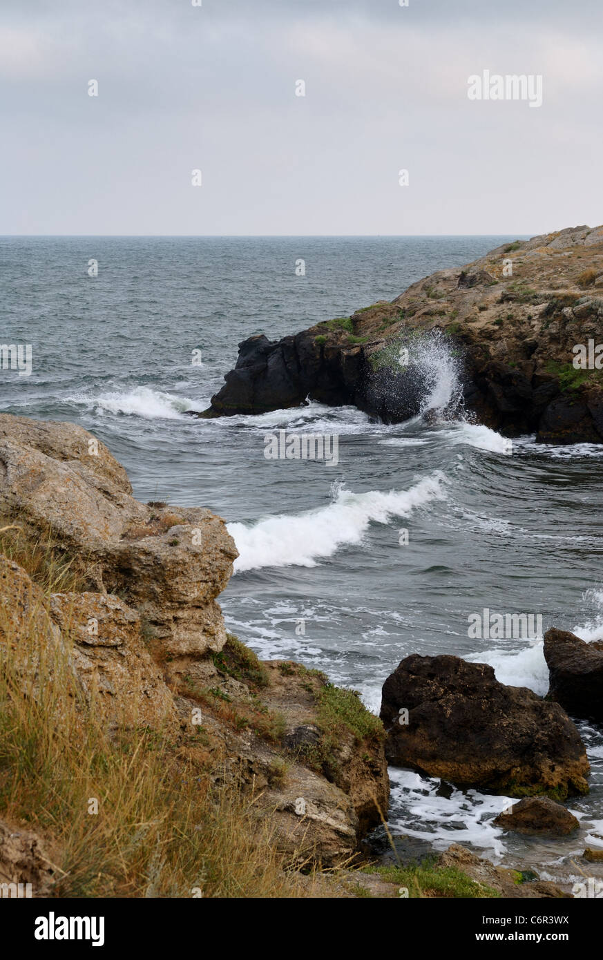 Cape Kazantyp, Kazantyp Naturschutzgebiet, Krim, Ukraine Stockfoto