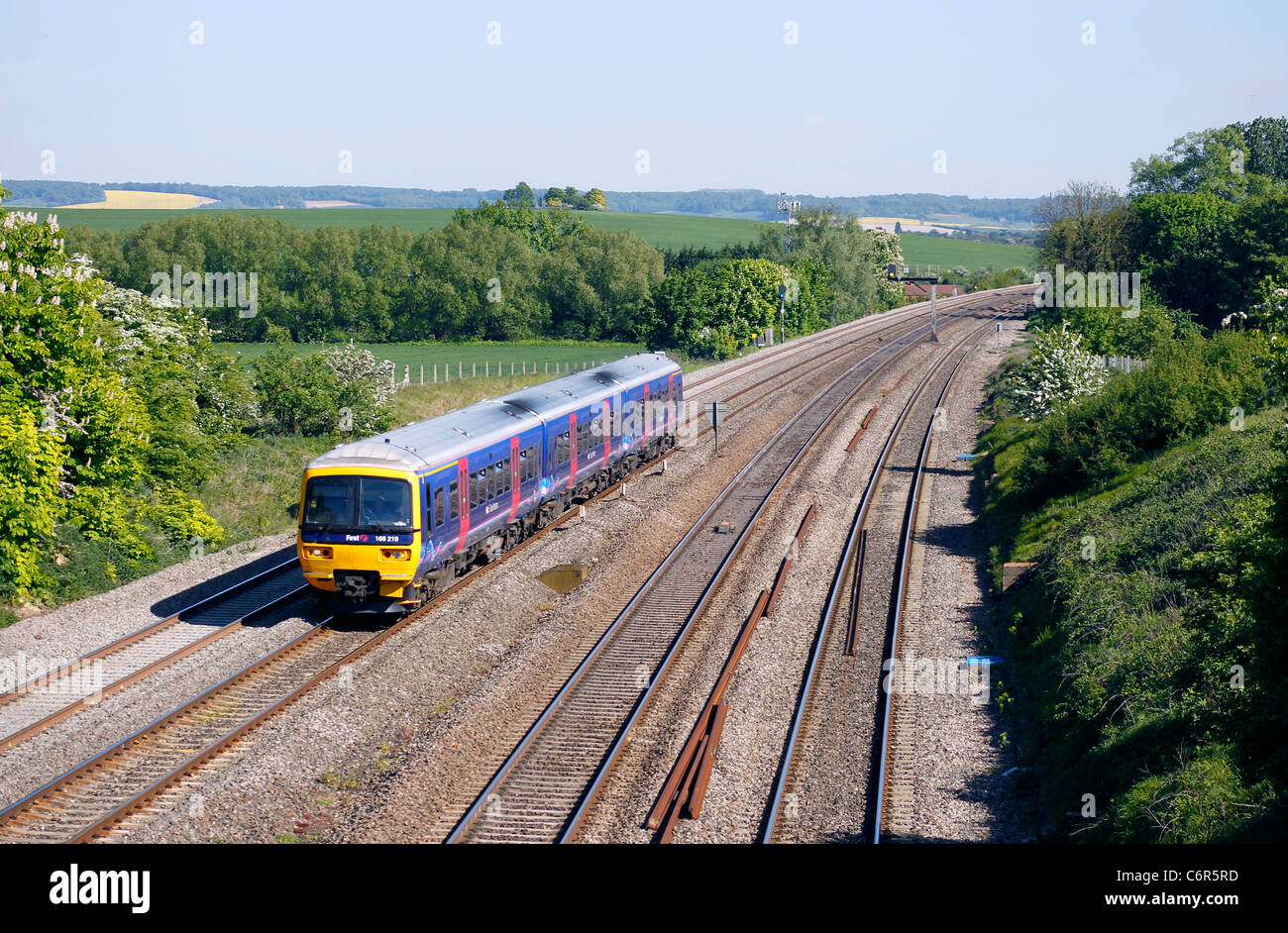 FGW Personenzug auf große westliche Hauptstrecke Stockfoto