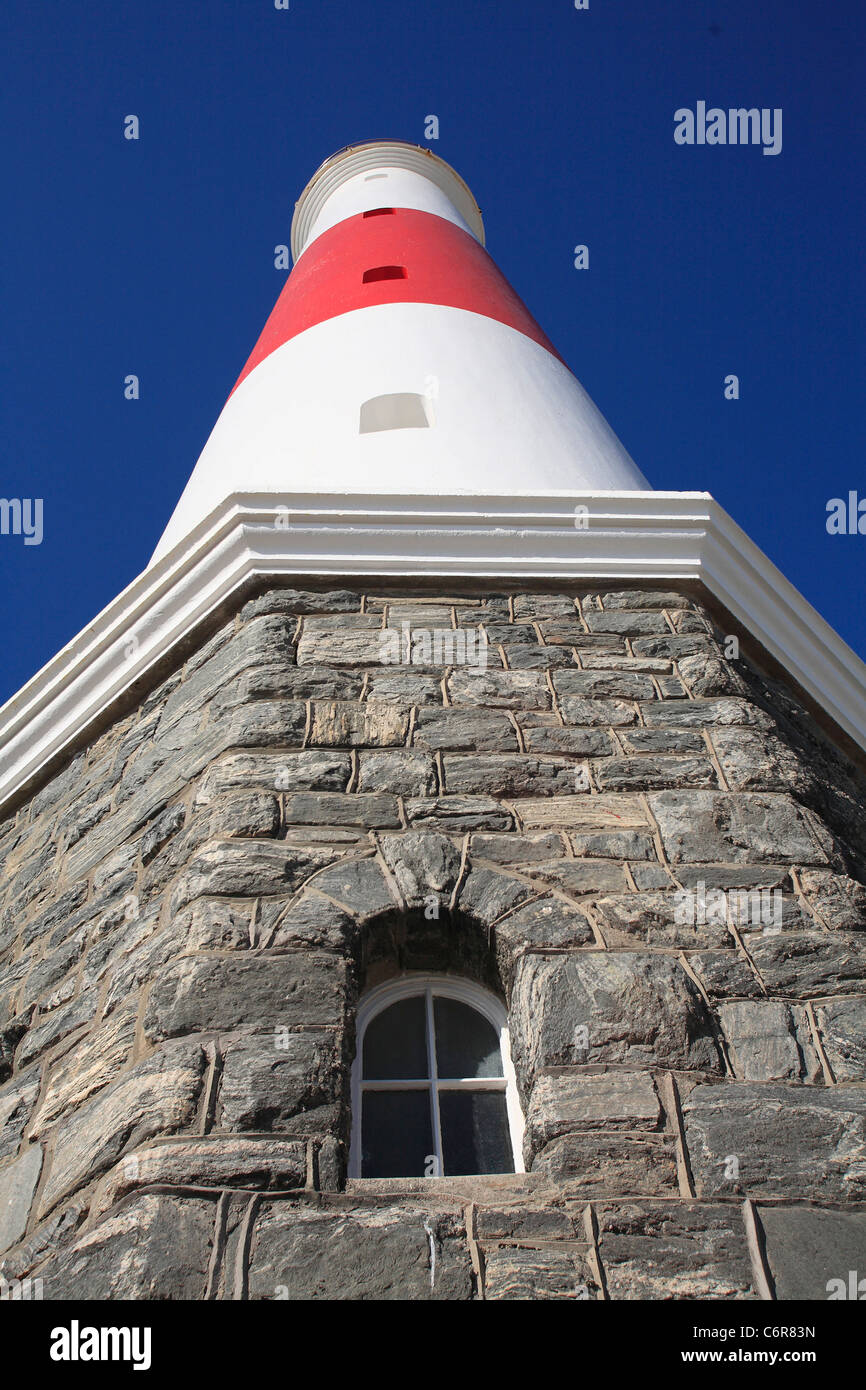 Niedrigen Winkel Blick auf Leuchtturm vor blauem Himmel Stockfoto