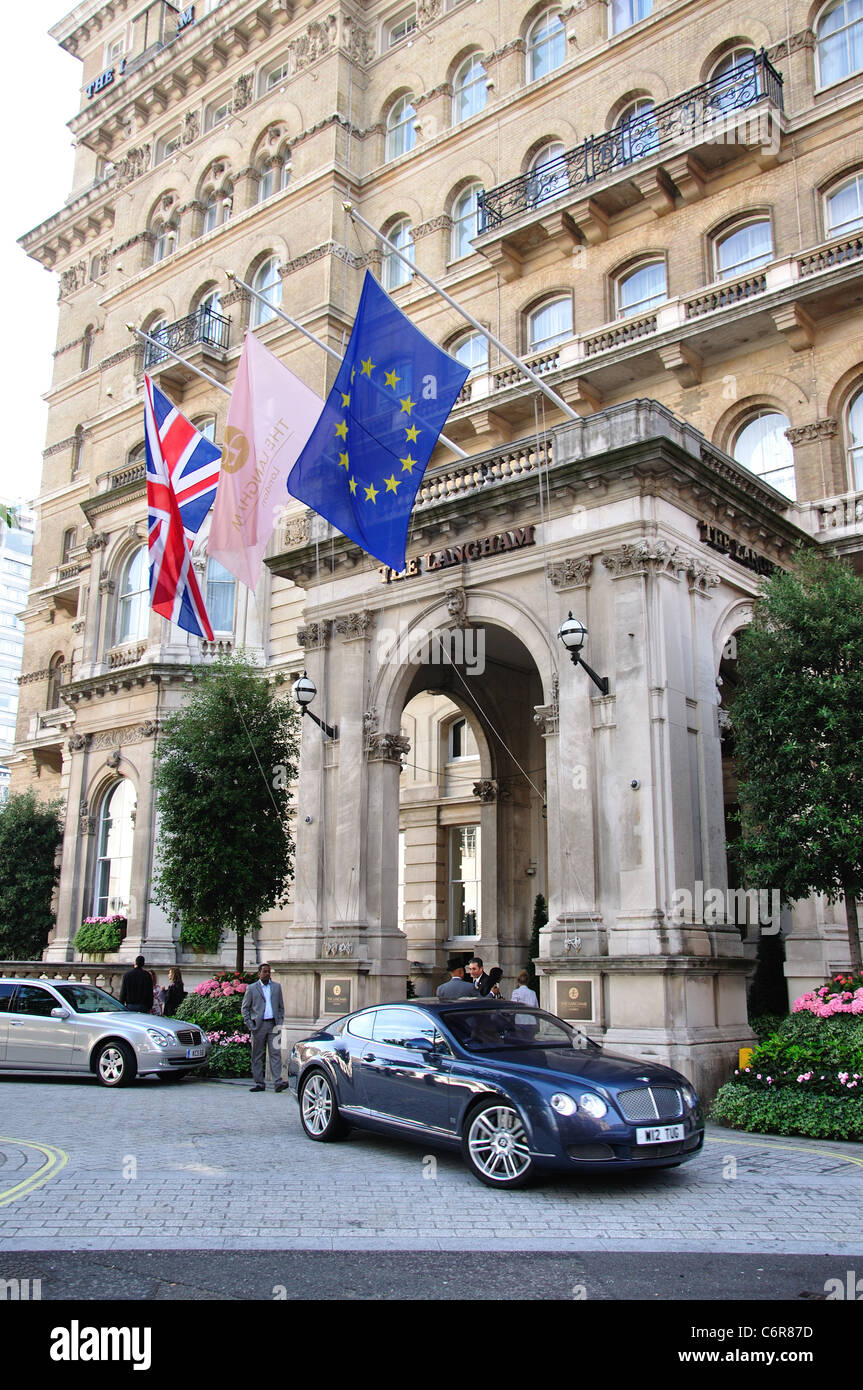 Langham Hotel, Portland Place, Regent Street, City of Westminster, London, Greater London, England, Vereinigtes Königreich Stockfoto