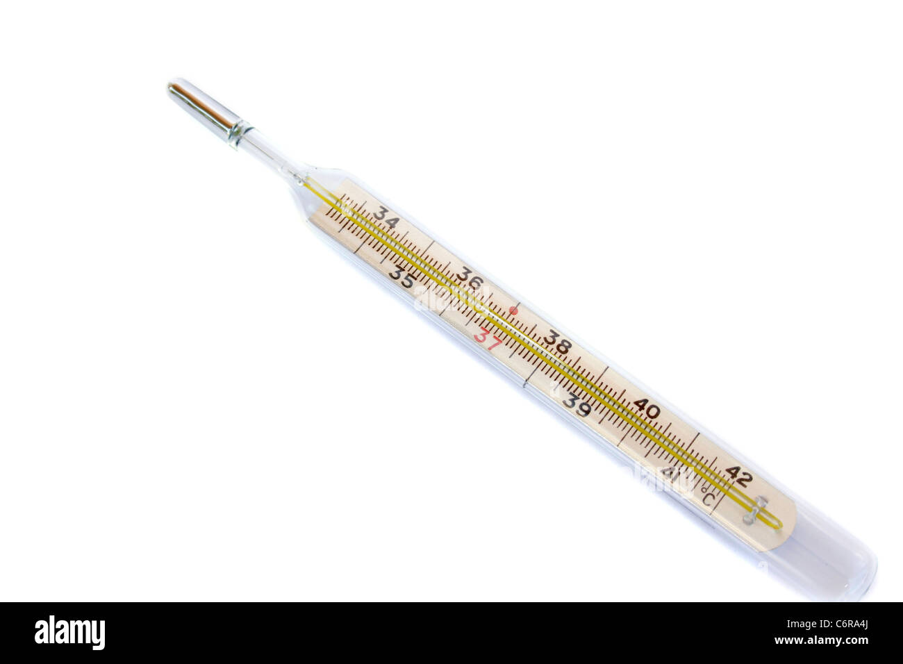 Medizinische Thermometer isoliert auf weißem Hintergrund. Stockfoto