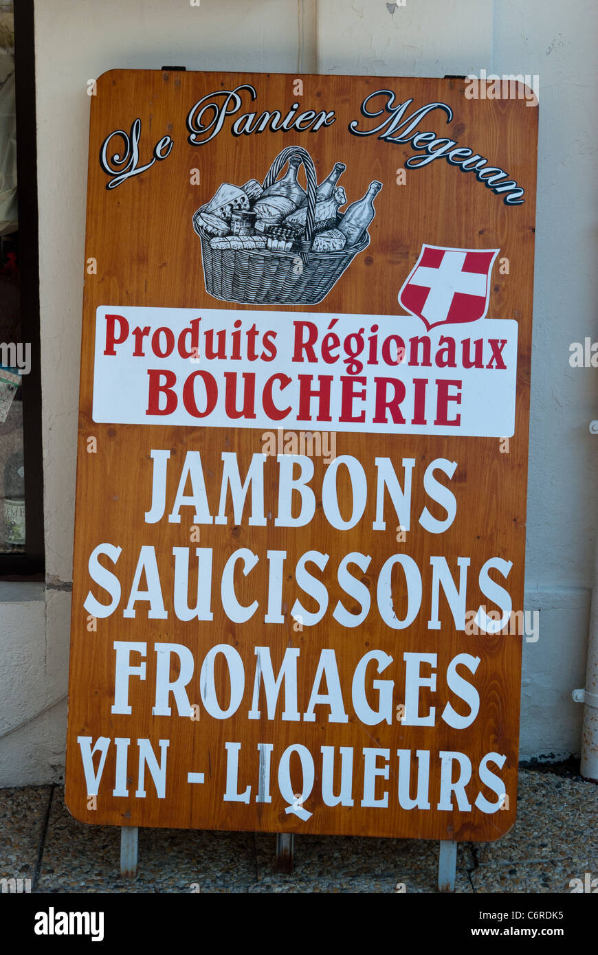 Melden Sie außen Fleischer in Megeve in der Region Haut-Savoie Frankreich Stockfoto