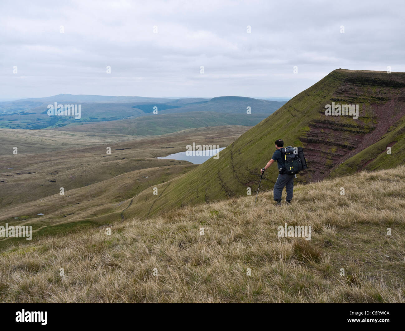 Blick östlich von Fan-Foel gegenüber Pen y Fan und die zentrale Baken Stockfoto