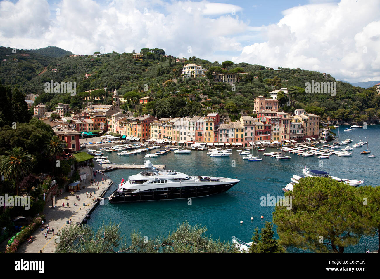 Die berühmte Stadt von Portofino, Ligurien, Italien, der Hafen mit Booten und Segelboote Stockfoto