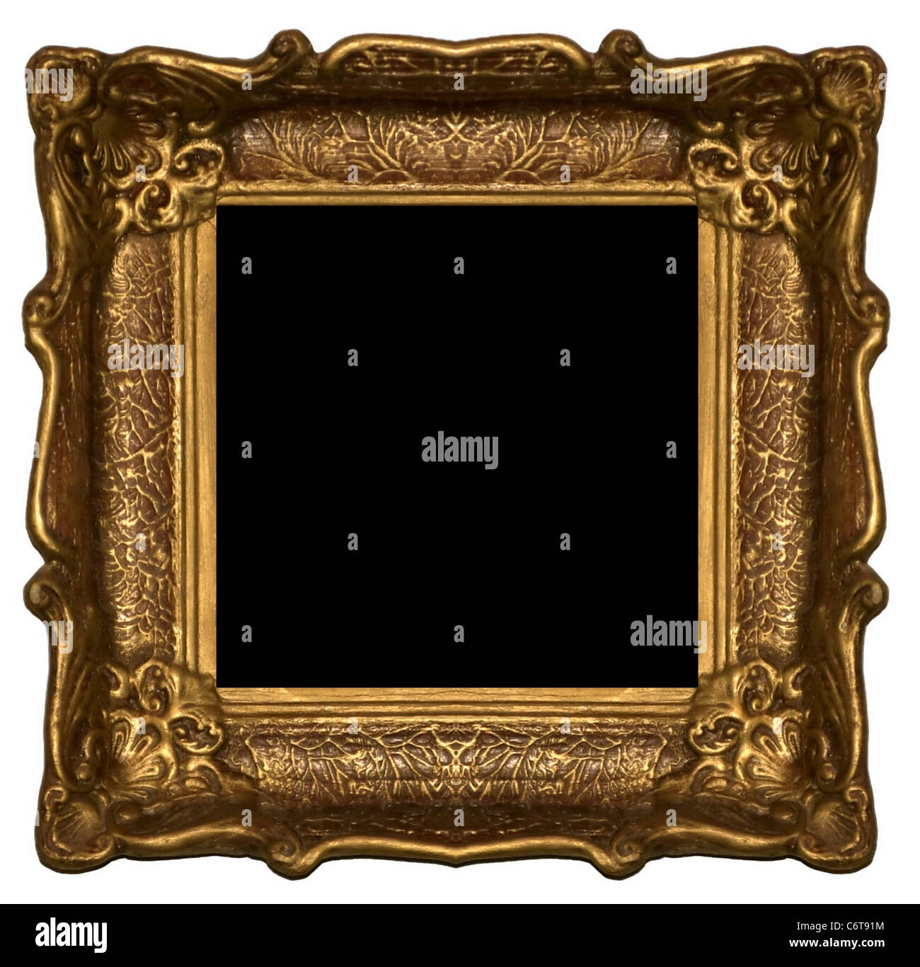 Einen großen Holzrahmen - dunkles Holz auf weißem Hintergrund Stockfoto