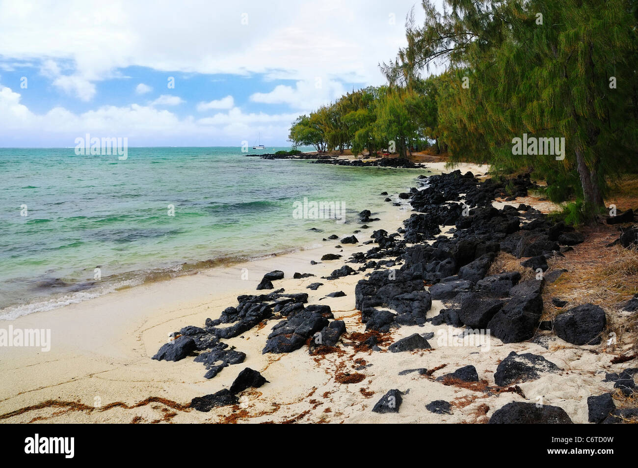 Die Strände von Ile Aux Cerfs, Flacq, Mauritius. Stockfoto