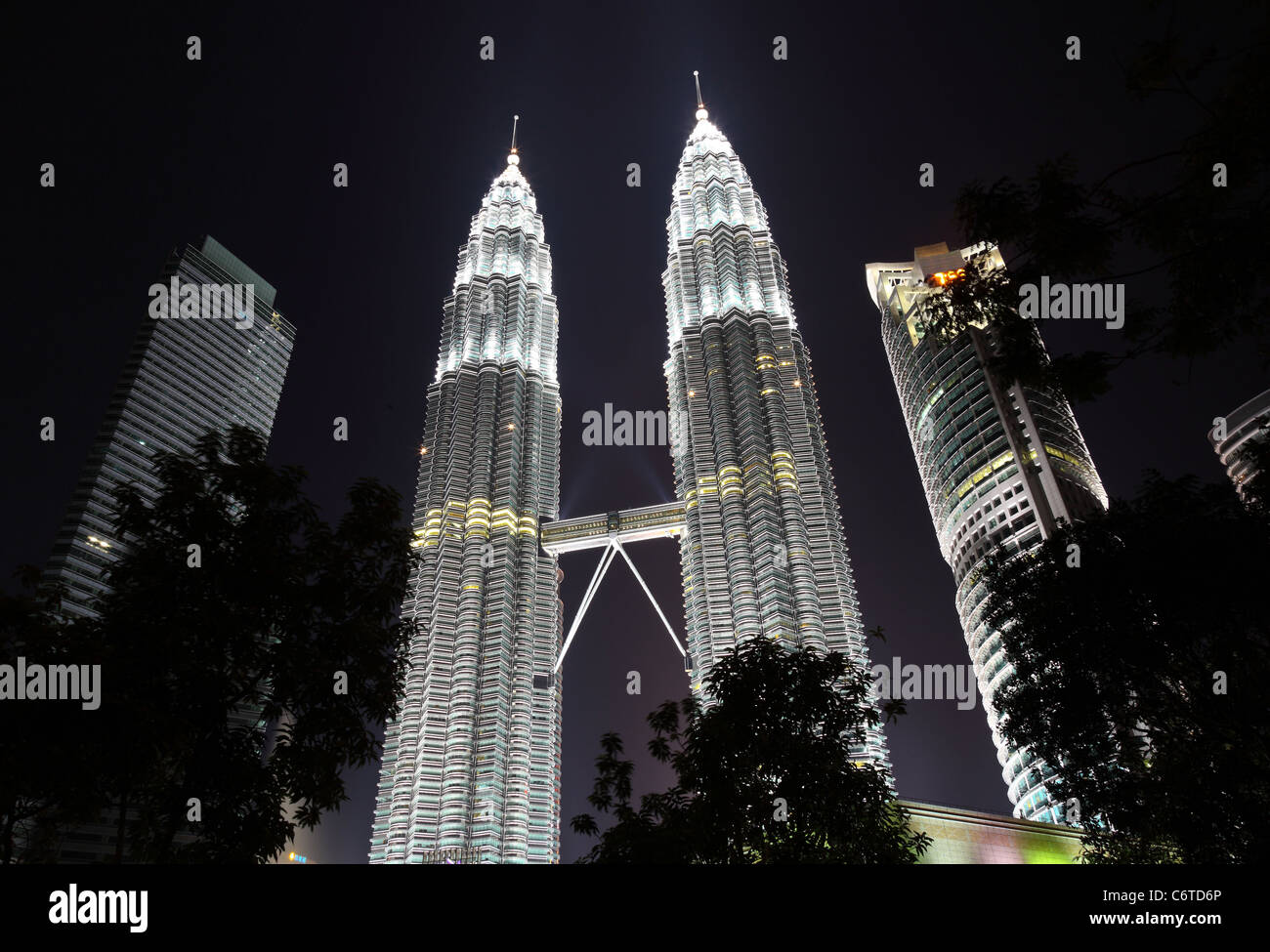 Petronas tower Kuala Lumpur Nachtansicht Stockfoto