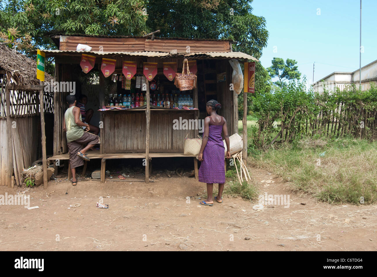 Madagaskar, Street store, Insel Nosy Be, Geographie Afrika. Stockfoto