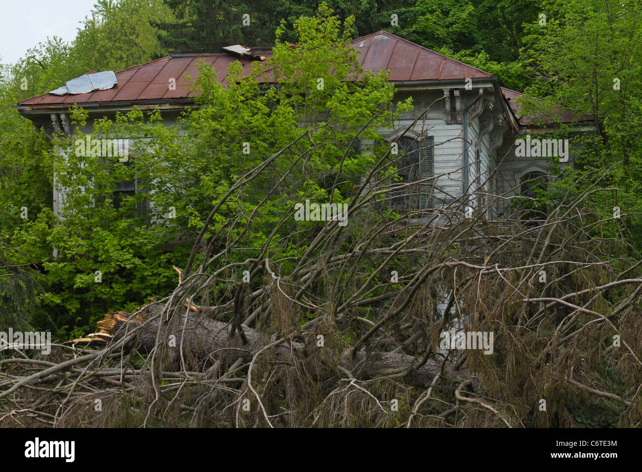 Das verlassene Haus in Verfall Nahaufnahme Fotos in Ohio OH USA, USA, niemand horizontal Hi-res Stockfoto