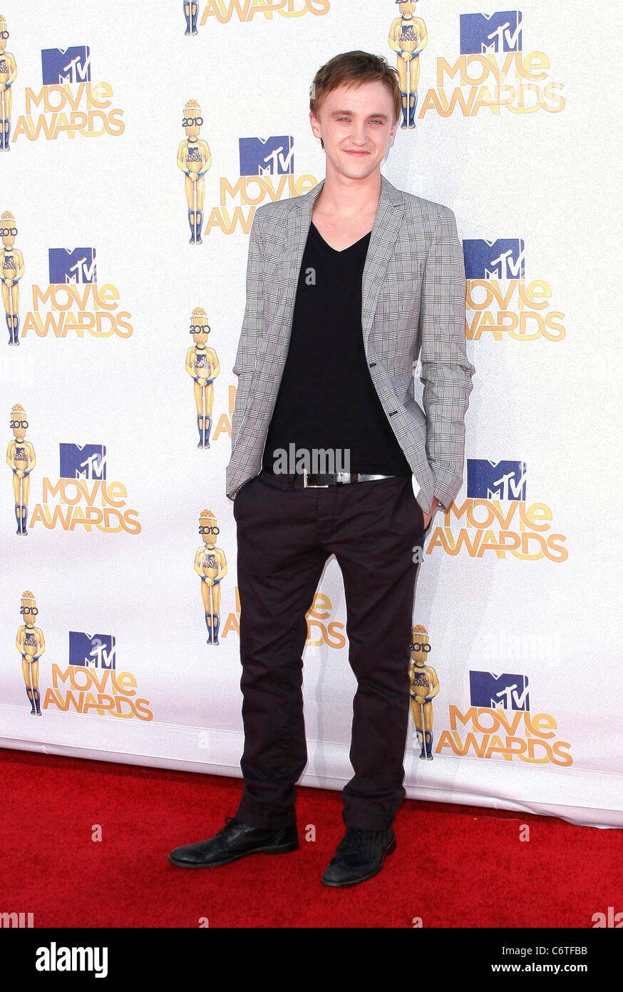 Tom Felton 2010 MTV Movie Awards - Ankünfte im Gibson Amphitheater in Universal Studios, Universal City, Kalifornien statt- Stockfoto