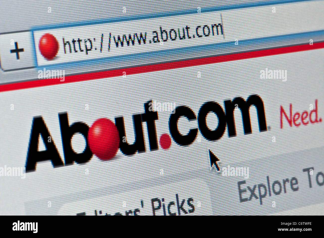 Nahaufnahme von About.com Logo wie auf ihrer Website zu sehen. (Nur zur redaktionellen Verwendung: print, TV, e-Book und redaktionelle Webseite). Stockfoto