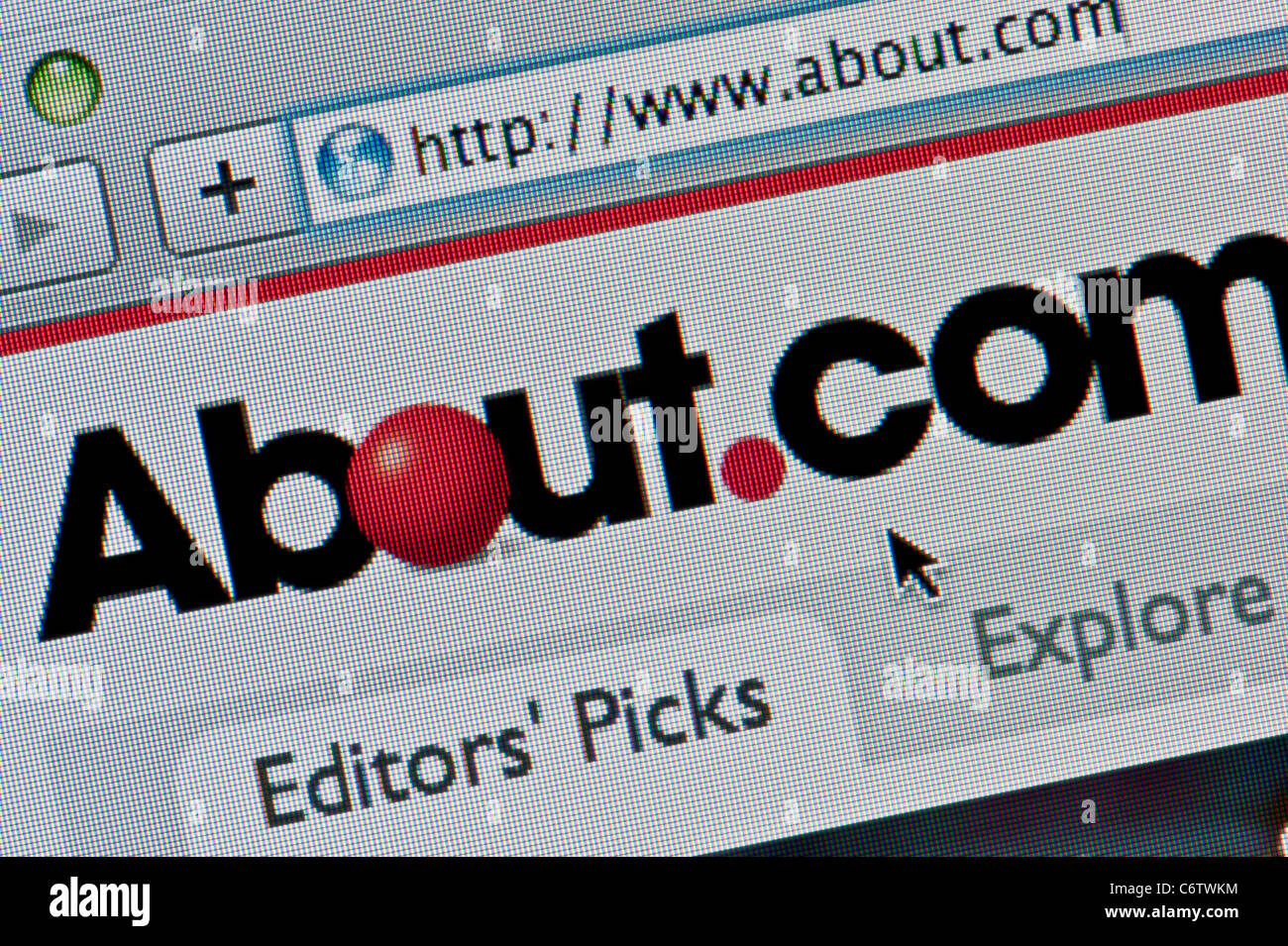 Nahaufnahme von About.com Logo wie auf ihrer Website zu sehen. (Nur zur redaktionellen Verwendung: print, TV, e-Book und redaktionelle Webseite). Stockfoto