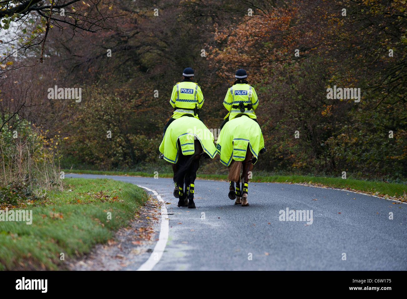 Zwei Humberside montiert Polizisten auf dem Pferderücken in East Yorkshire, UK Stockfoto