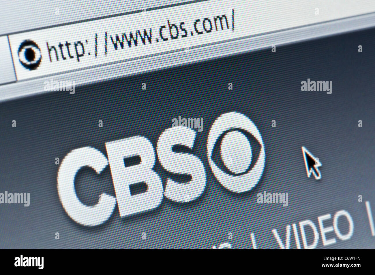 Nahaufnahme von der CBS-Logo auf ihrer Website gesehen. (Nur zur redaktionellen Verwendung: print, TV, e-Book und redaktionelle Webseite). Stockfoto