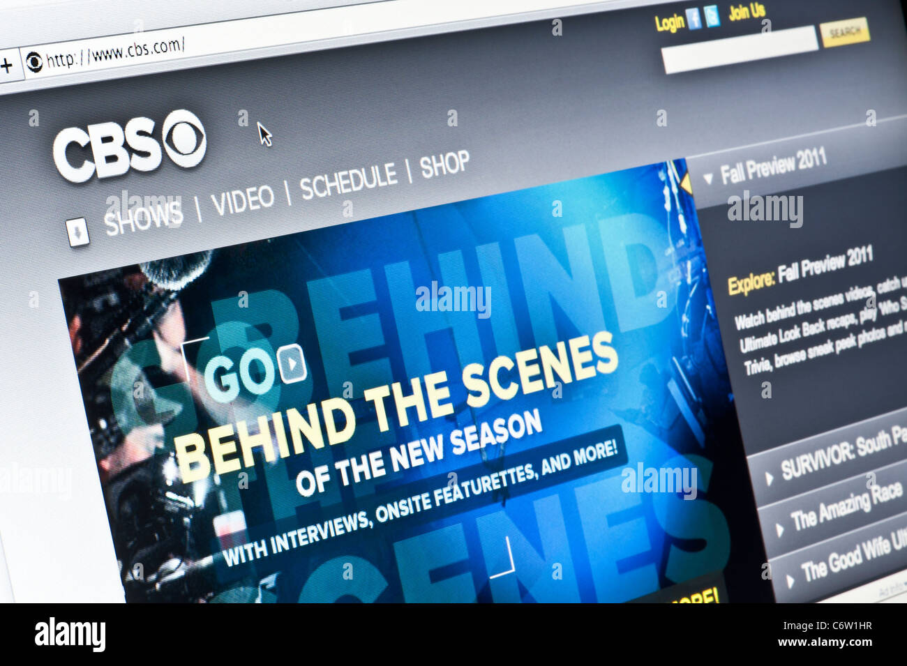 Nahaufnahme von der CBS-Logo auf ihrer Website gesehen. (Nur zur redaktionellen Verwendung: print, TV, e-Book und redaktionelle Webseite). Stockfoto