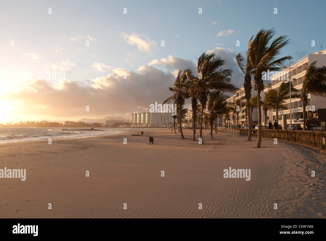 Strand, Arrecife, Lanzarote, Kanarische Inseln Stockfoto