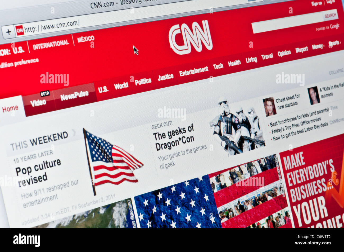 Nahaufnahme von der CNN-Logo auf ihrer Website gesehen. (Nur zur redaktionellen Verwendung: print, TV, e-Book und redaktionelle Webseite). Stockfoto