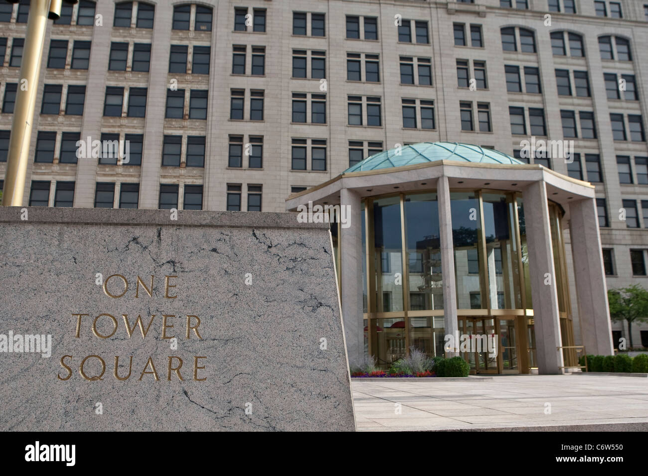 Der Reisende-Turm ist in Hartford, Connecticut, Samstag, 6. August 2011 abgebildet. Stockfoto