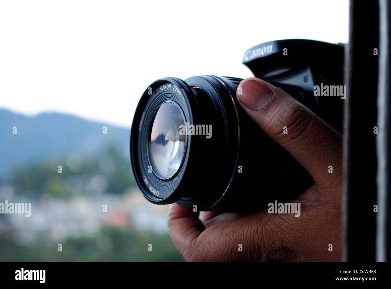 SLR-Kamera, Canon 1000D Stockfoto