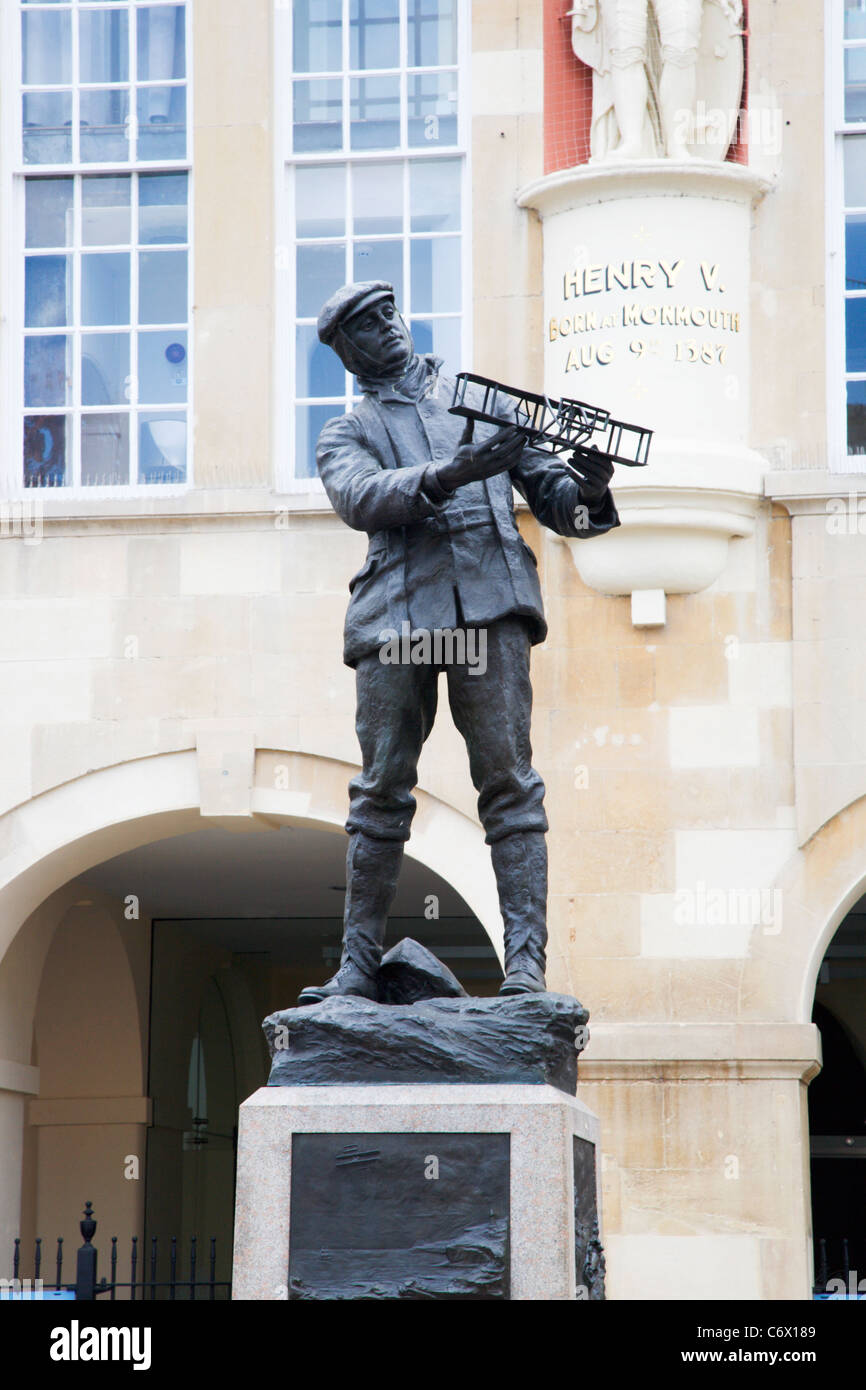 Charles Stewart Rolls Statue Monmouth Monmouthshire Wales Stockfoto