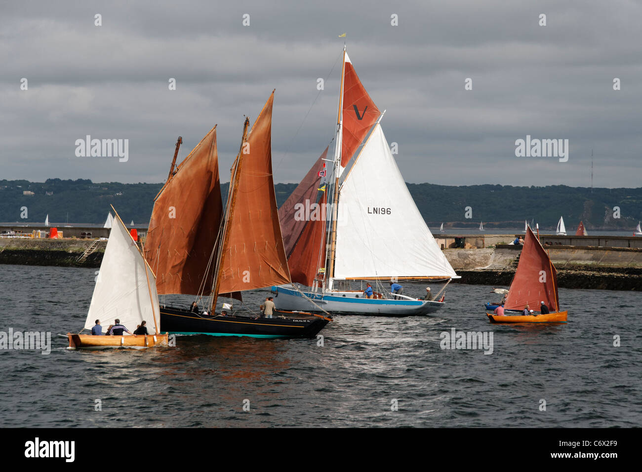 Eulalie (Sardinen Boot), Victorious(Cutter), maritime Festival Brest (Finistère, Bretagne, Frankreich). Stockfoto
