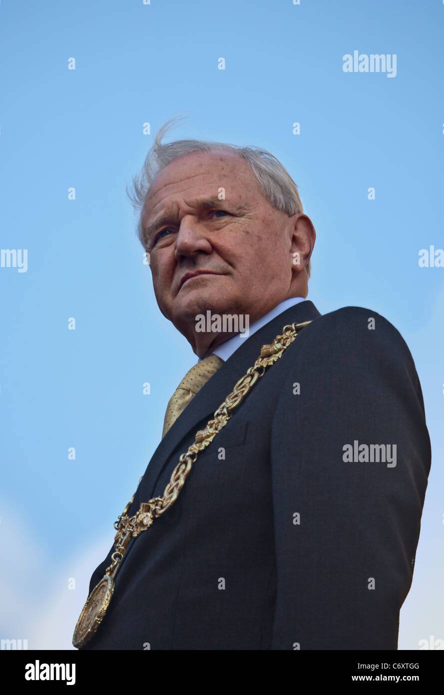 Bob Winter, Lord Provost von Glasgow, am Anfang von der Bank von Schottland große Glasgow Run, 2011. Stockfoto