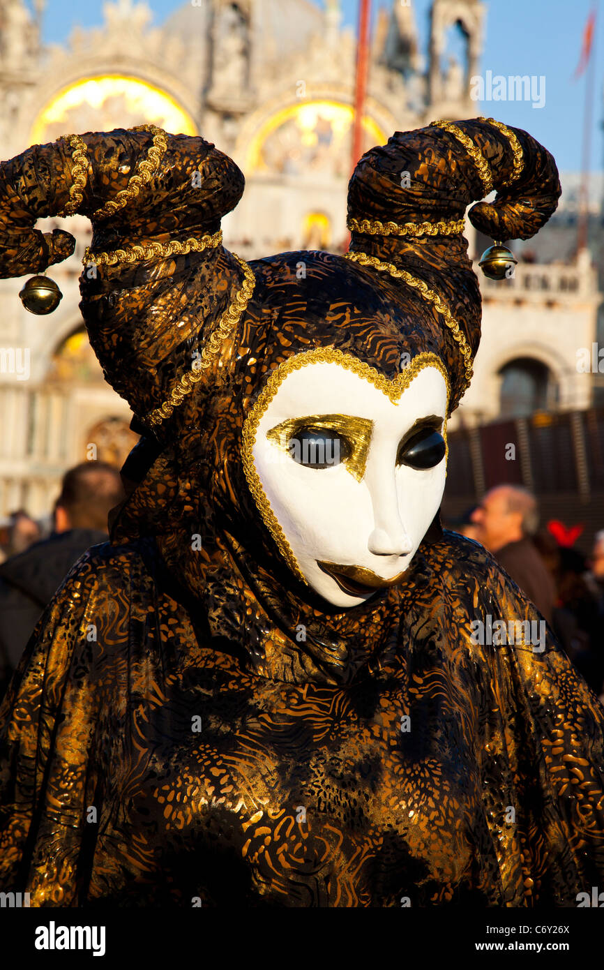 Kostümierte Teilnehmer der Karneval in Venedig Italien. Stockfoto