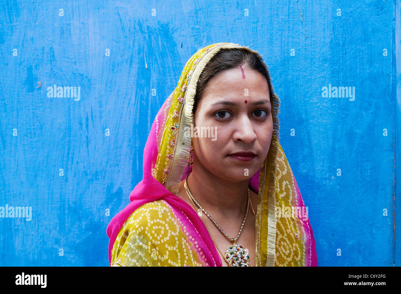 Eine Frau von Jodhpur, Indien im Staat Rajasthan Stockfoto
