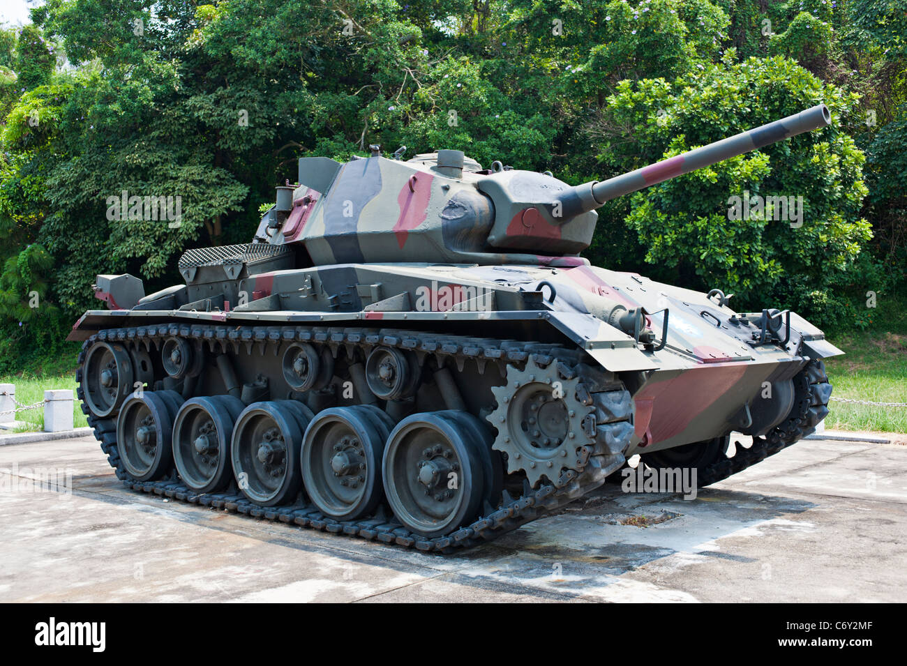 M-24 leichte Panzer, Kinmen Nationalpark, 823 Artillerie Schlacht Kriegsmuseum, Kinmen, Taiwan Stockfoto