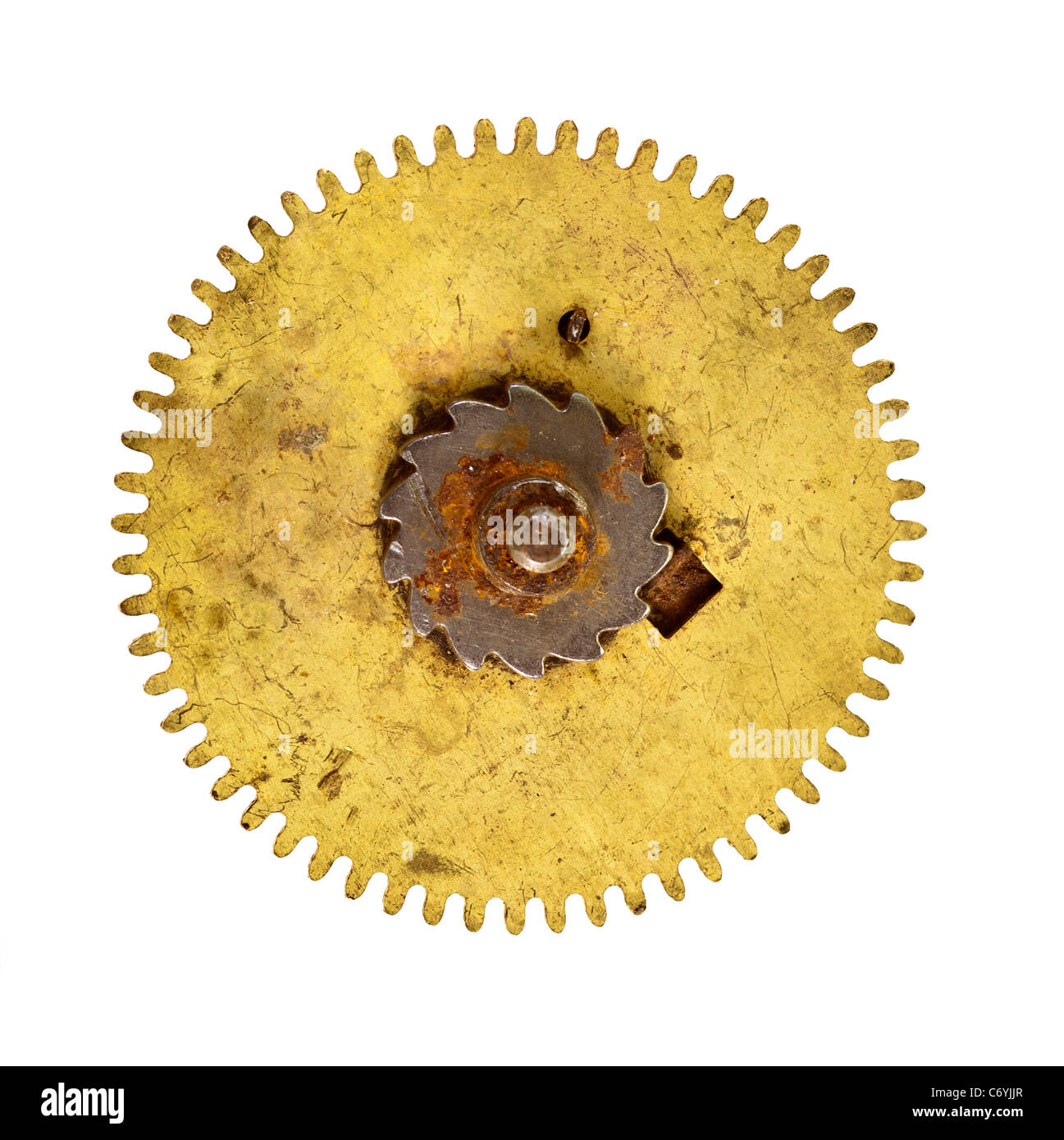 Getriebe - Zahnrad - isoliert auf weißem Hintergrund Stockfoto