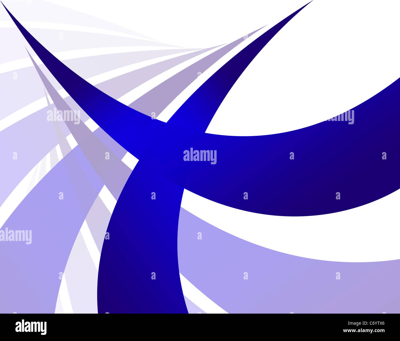 Eine abstrakte Design-Vorlage mit blauem swoosh Linien. Stockfoto