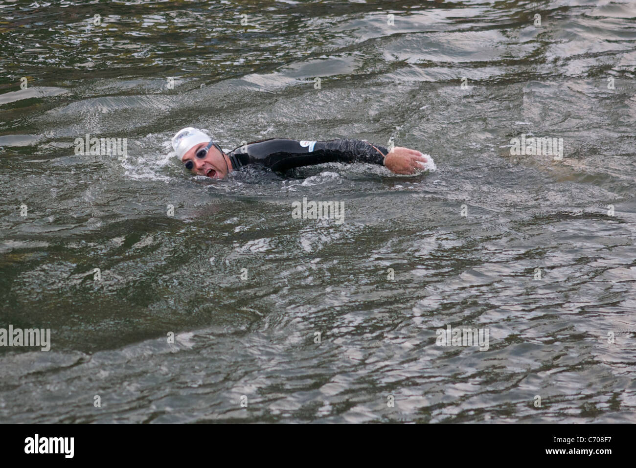 David Walliams bei Wallingford Oxfordshire am 3. Tag von seinem Sport Relief Williams V der Themse Stockfoto