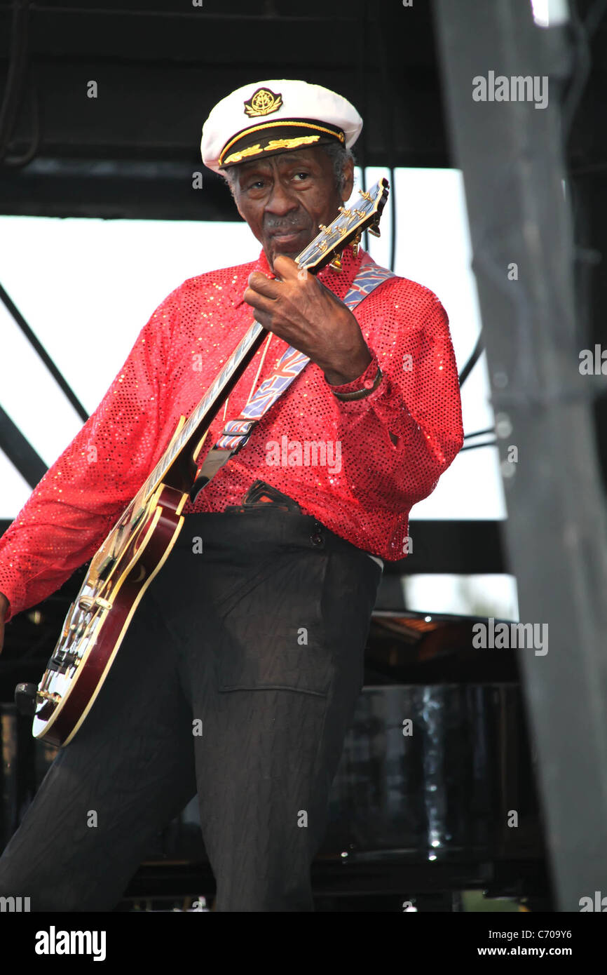 Chuck Berry führt während des Las Vegas Rockabilly Wochenendes an der Orleans Hotel Las Vegas, Nevada - 03.04.10 Chris Connor Stockfoto