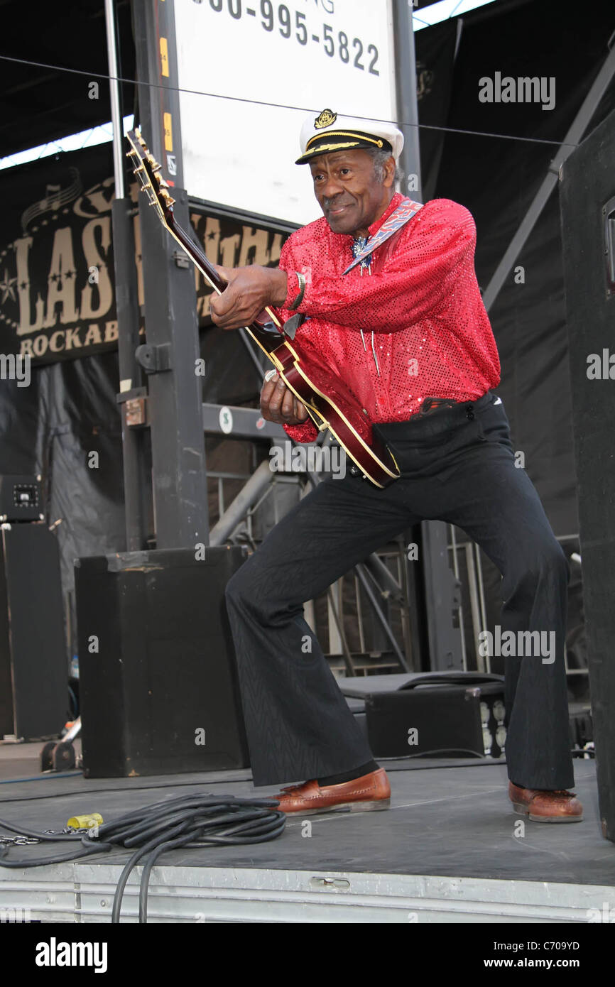 Chuck Berry führt während des Las Vegas Rockabilly Wochenendes an der Orleans Hotel Las Vegas, Nevada - 03.04.10 Chris Connor Stockfoto