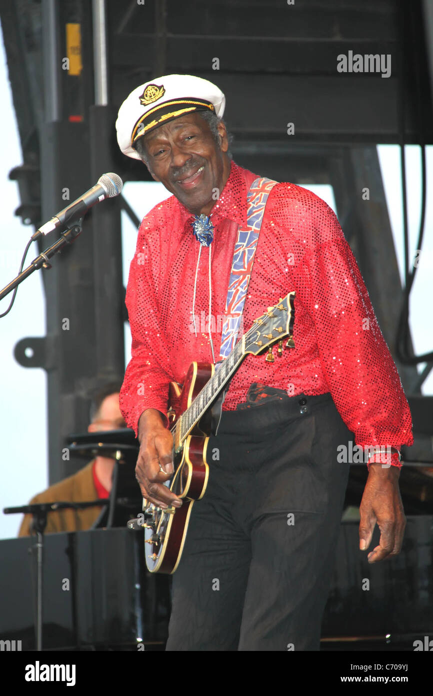 Chuck Berry führt während des Las Vegas Rockabilly Wochenendes an der Orleans Hotel Las Vegas, Nevada - 03.04.10 Chris Connor Stockfoto