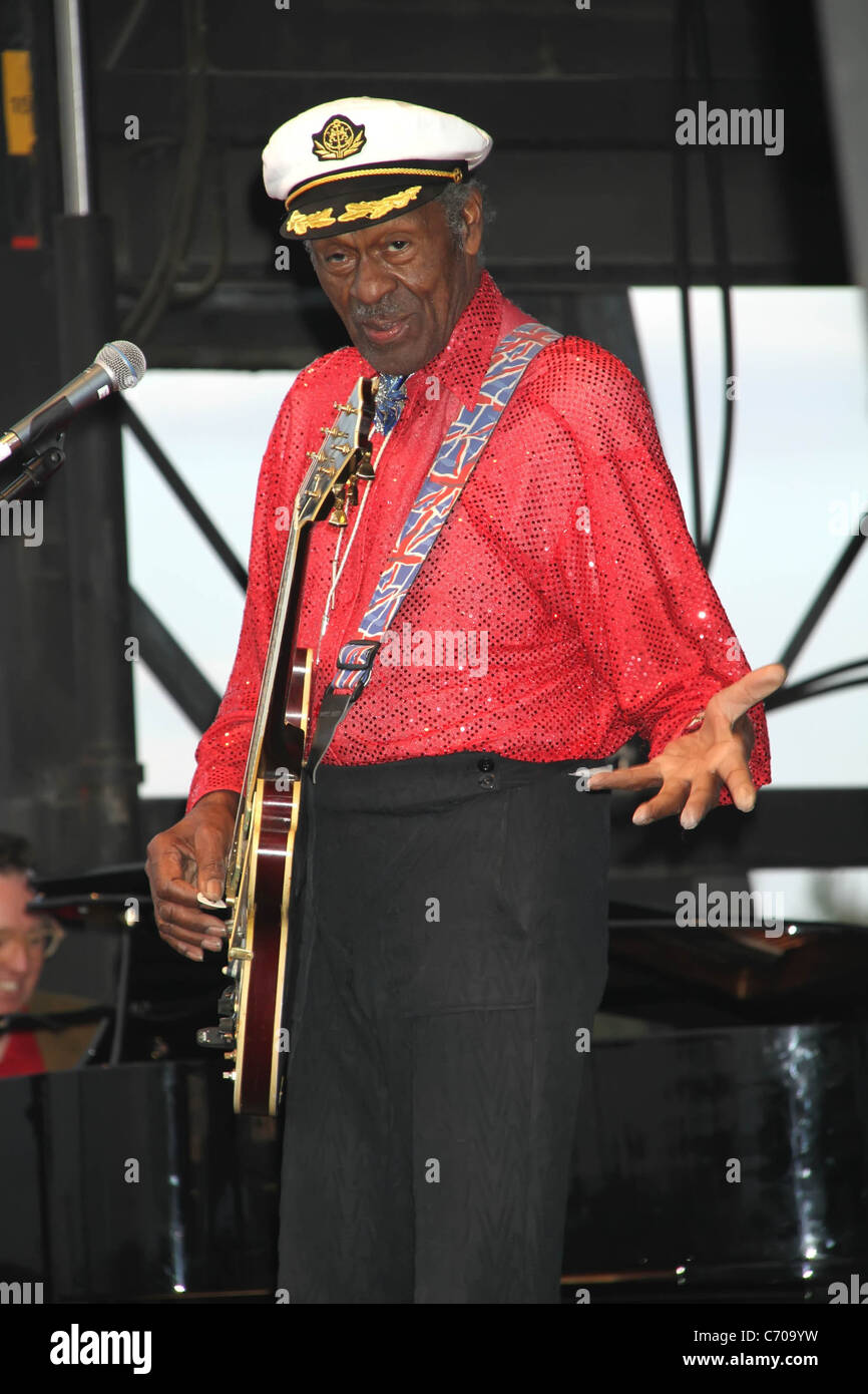 Chuck Berry führt während des Las Vegas Rockabilly Wochenendes an der Orleans Hotel Las Vegas, Nevada - 03.04.10 Chris Connor Stockfoto