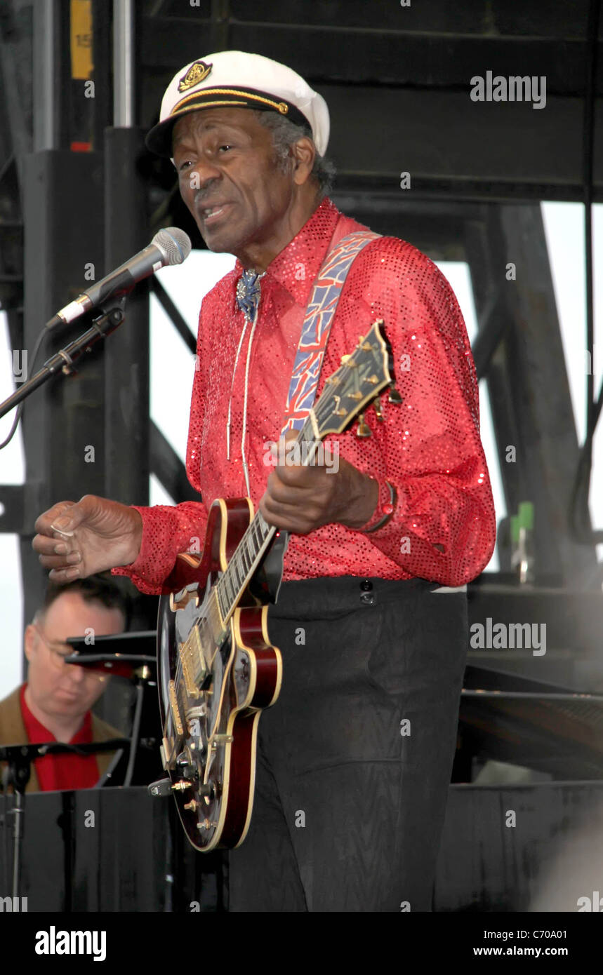 Chuck Berry führt während des Las Vegas Rockabilly Wochenendes an der Orleans Hotel Las Vegas, Nevada - 03.04.10 Chris Connor Stockfoto