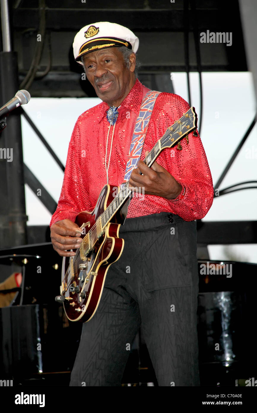 Chuck Berry führt während des Las Vegas Rockabilly Wochenendes an der Orleans Hotel Las Vegas, Nevada - 03.04.10 Chris Connor Stockfoto