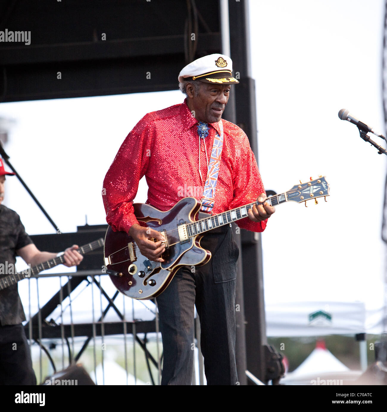 Chuck Berry (im Alter von 84) führt während des Las Vegas Rockabilly Wochenendes an der Orleans Hotel Las Vegas, Nevada - 03.04.10 Stockfoto